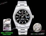 AR+ Factory Weighted Version Rolex SKY-DWELLER Black Face 904L Stainless Steel Watch 42mm